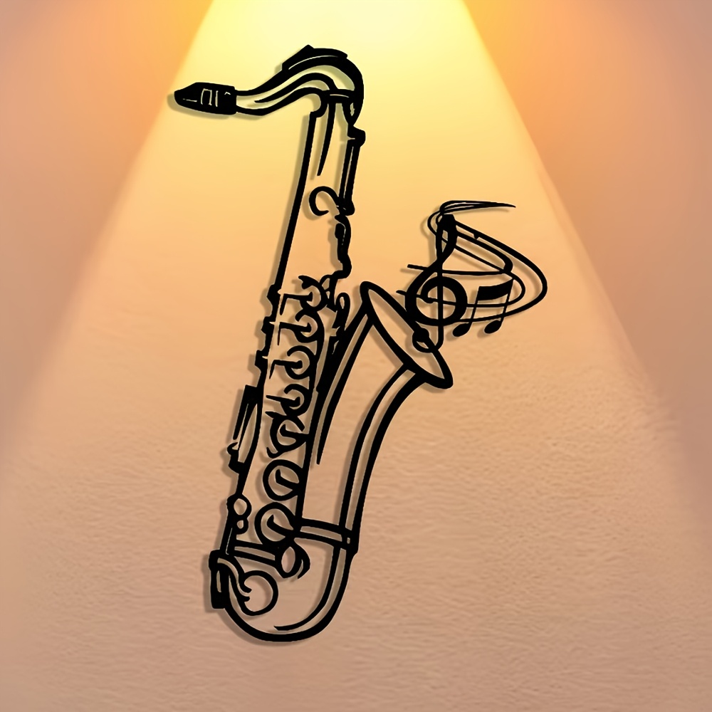금속 벽 예술 색소폰 장식 플라크, 거실용 검은색 철제 - Musical Instrument Image 리뷰 및 가격