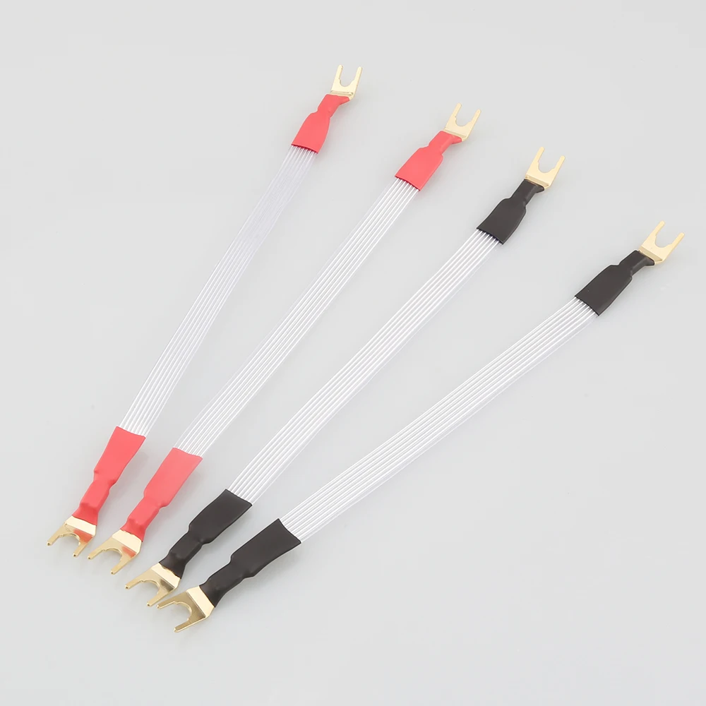 4PCS 오디오파일 실버 도금 화이트 스피커 점퍼 케이 - Musical Instrument Image 리뷰 및 가격