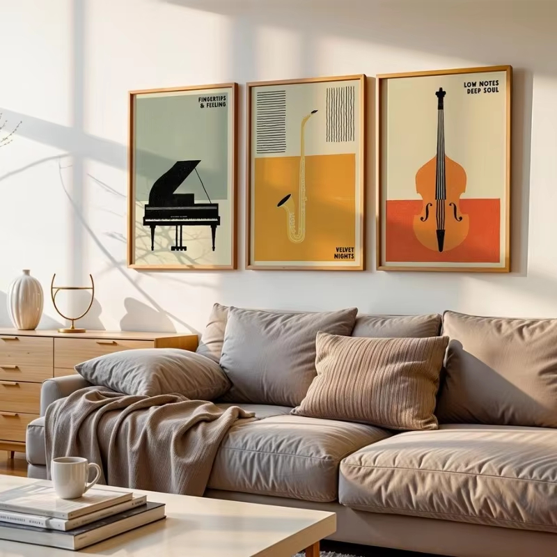 복고풍 중세 팝 음악 악기 포스터 |   90년대 패션 - Musical Instrument Image 리뷰 및 가격