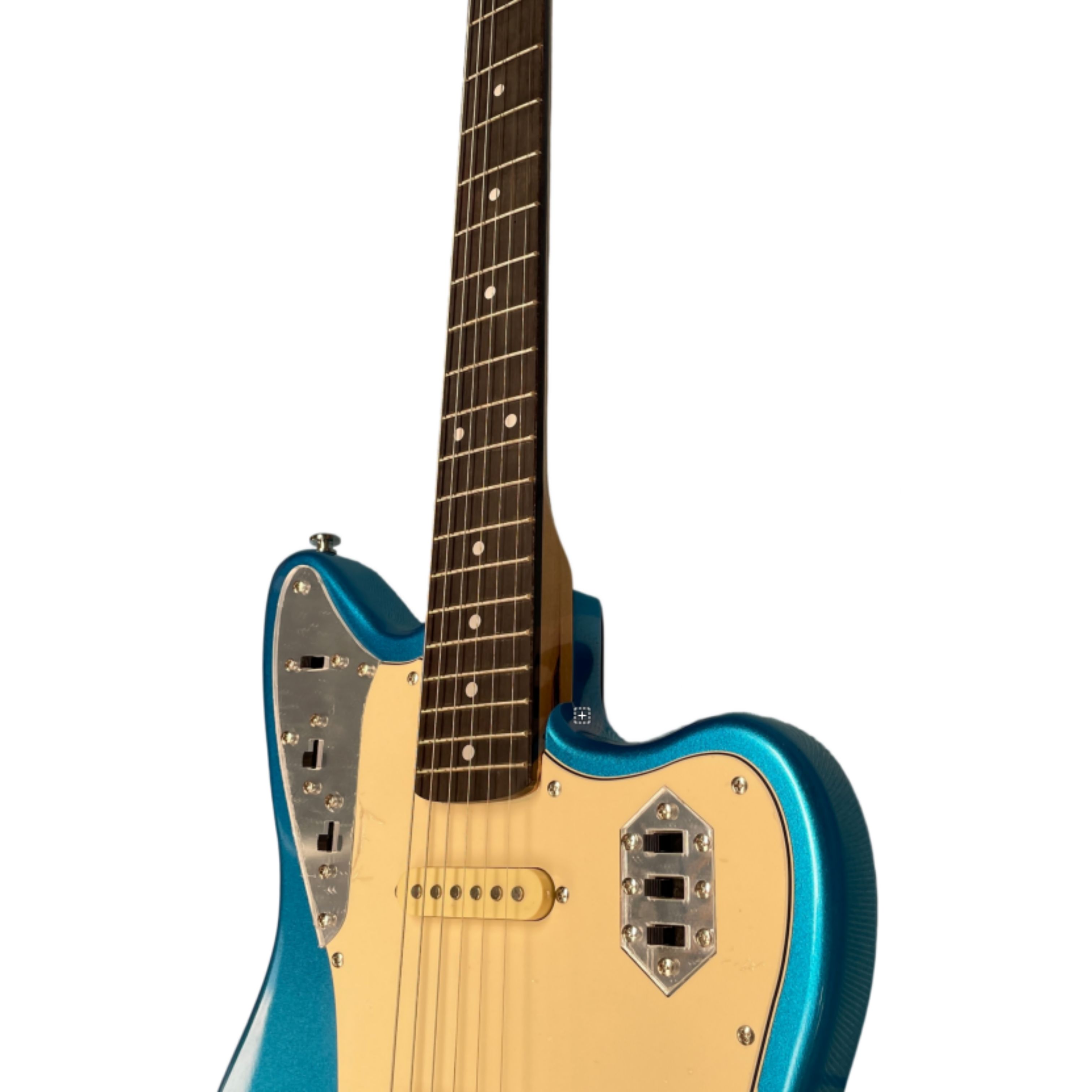 메탈릭 펄 블루 색상의 일렉트릭 기타, 크림색 픽가드, - Electric Guitar Beginner 리뷰 및 가격