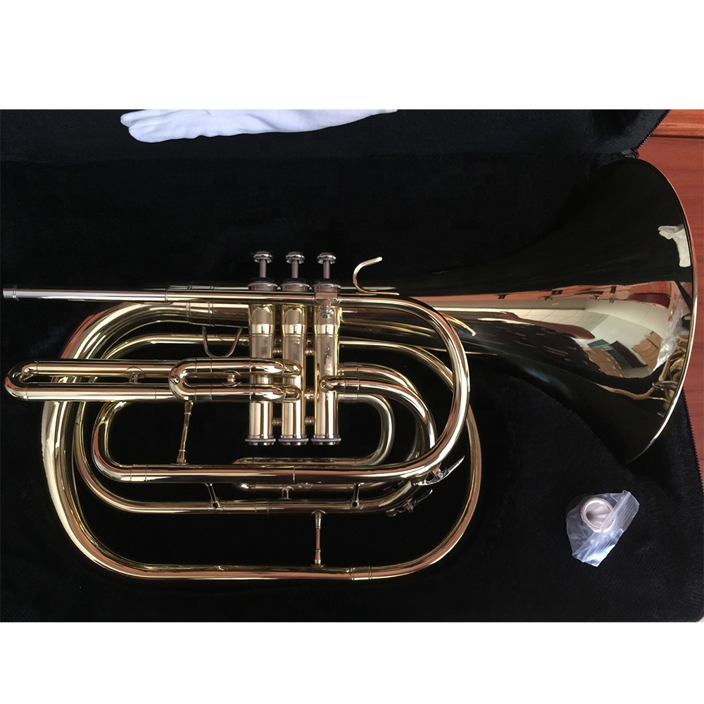 Bb 골드 래커 마감 마칭 프렌치 호른, 아마추어 학생 - Musical Instrument Horn 리뷰 및 가격