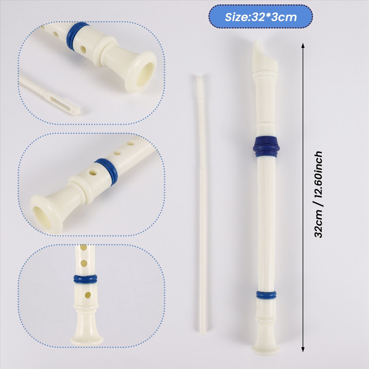 ABST 악기 6홀 소프라노 플루트 리코더 화이트 블루 - Musical Instrument A Recorder 리뷰 및 가격