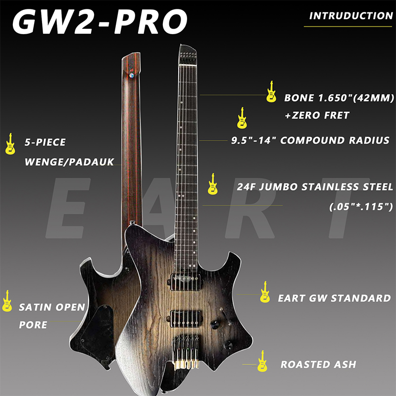 EART 기타 GW2-PRO 모던 헤드리스 일렉트릭 기 - Electric Guitar Beginner 리뷰 및 가격