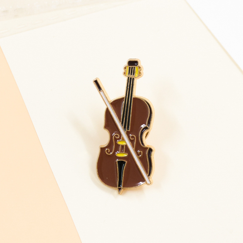 만화 바이올린 에나멜 핀 배지 다크 브라운 첼로 악기, - Musical Instrument Veena 리뷰 및 가격