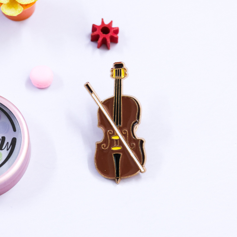만화 바이올린 에나멜 핀 배지 다크 브라운 첼로 악기, - Musical Instrument Veena 리뷰 및 가격